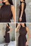 Gülseli Women's Dress with Beaded Collar and Elastic Waist - 3