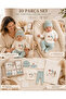 Bath Time Teddy Bear Embroidered Baby Boy Set of 10 Hospital Release Set Cotton Gift Boxed 0-3 Months - 4
