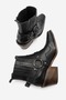 Wario Women's Genuine Leather Elastic Pull-On Western Boots Black - 5