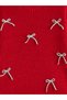Red Crew Neck Bow Detailed Girls' Knitwear Sweater - 2