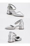 Women's Ankle-Strapped Short Heeled Satin Fabric Stylish Evening Dress Shoes - 3