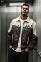 New Season Men's Quilted Oversize Bomber Leather Jacket - 2