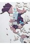 Wooden World Map Wall Decor Travel Wall Art Home Decoration UAE, Berry - 6