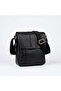 Unisex Genuine Leather Black & Bitter Brown Optional Messenger Bag with Adjustable Strap Crossbody Bag 24X21 cm - 3