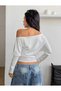 Bele Sitted Asymmetric Collar Loose Fit Long Sleeve Ruched Blouse G9620 - 5