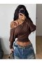 Bele Sitted Asymmetric Collar Loose Fit Long Sleeve Ruched Blouse G9620 - 2