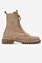 Pervollin Women's Genuine Leather Lace-Up Boots Mink Suede - 2