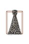 Leopard Patterned Silk Shawl 02452-Black Gold