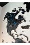 Wooden World Map Wall Decor Travel Wall Art Home Decoration UAE, Midnight - 3