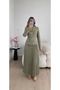 Pleated Belted Jacket Skirt Double Blazer Set - 3