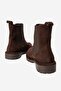 Paronti Women's Genuine Leather Elastic Pull-On Boots Brown Suede - 3