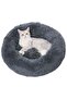 Soft Plush Round Cat Bed, 40x40CM Machine Washable Donut Puppy Beds, Waterproof & Slip Resistant Bottom, Fluffy Self Warming Pet Bed for Indoor Cats