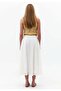 High Waist Flared Midi Skirt - CLOUD DANCER - 4