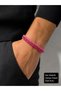 Fiorenzo Pink Double Row Braided Leather Men's Bracelet Stylish Adjustable Design