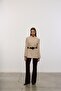 Women's Belted Collarless Jacket