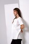 Maternity Zippered Breastfeeding Detailed Short Sleeve Combed Cotton Crew Neck Oversize T-Shirt Ecru - 4