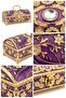 Purple Gold Foil Embossed Patterned Jewelry Box Medium Size - 4
