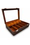 Luxury 10-Slot (5+5) Leather Exterior and Velvet-Lined Interior Watch and Glasses Storage Box Size (34X24X8) - 5