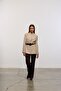 Women's Belted Collarless Jacket - 3