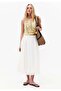 High Waist Flared Midi Skirt - CLOUD DANCER