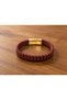 Dravien Rouge Braided Leather Men's Bracelet with Gold Clip Special Box Gift - 3