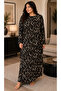 Women's Dress - Comfortable Fit - Plus Size - Patterned - Oversized - Viscose - 3