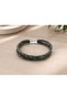 Milano Forest Double Row Braided Leather Men's Bracelet - Premium Design with Steel Clasp - 2