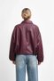 New Season Women's Oversize Leather Jacket with Belt Buckle at the Waist - 4