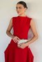 Women's Gold Buckle Zipper Detailed Dress - 3