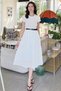 Women's Brode Skirted Belted Dress - 2