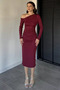 One-Shoulder Detailed Stoned Dress