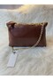 Women's Flap Chain Strap Shoulder and Crossbody Bag 25X20X10 cm – Black / Brown / Fuchsia - 5