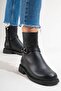 Zarko Women's Genuine Leather Boots with Accessory Detail in Black - 7