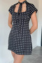 Women's Square Collar Polka Dot Piece Dress - 3