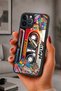 حافظة مقاومة للصدمات متوافقة مع هاتف iPhone 12 Pro Max مع حماية للكاميرا بنمط الكاسيت