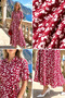 Women's Buttoned Floral Patterned Short Sleeve Dress - 5