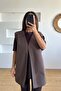 Brown Plaid Trench Vest - 7