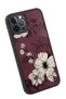 iPhone 12 Pro Max Compatible Vintage Flowers Pattern Shockproof Case with Camera Protection - 3
