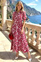 Women's Buttoned Floral Patterned Short Sleeve Dress