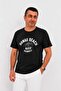 Men's Text Printed Short Sleeve Black T-Shirt