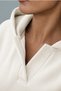 Women's White Hooded Oversize Sweatshirt with Kangaroo Pocket, Baby Collar, Comfortable Fit (80% Cotton) - 3