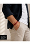 Caldrien Red Multi-Row Leather Men's Bracelet – Silver Color Clasp