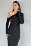 Special Occasion Shoulder Detailed Stoned Dress - 4
