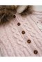 100% Knitwear Baby Girl Fur Jumpsuit - 3