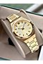 Special Design Gold Color 5 Atm Water Resistant Complete Steel 24 Months Warranty Women Wristwatch 2155Rms