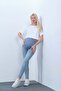 Maternity Stretchy Skinny Jeans with Elastic Waistband Blue - 2