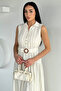 Women's Polo Collar Dress with Belt Accessory and Stripe Pattern - 3