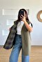 Khaki Plaid Trench Vest - 2