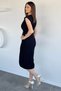 Women's Double Breasted Collar Brooch Detailed Dress - 4