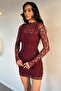 Women's lined l lace dress - 2